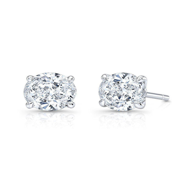 Rahaminov Oval Diamond Signature Studs 1.80 carats - Jackson Hole Jewelry Company
