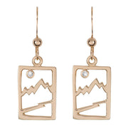 Small 14 Karat Yellow Gold Signature Teton Rectangular Cutout Earrings - Jackson Hole Jewelry Company