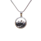 Small Sterling Silver Teton Carved Circular Pendant - Jackson Hole Jewelry Company