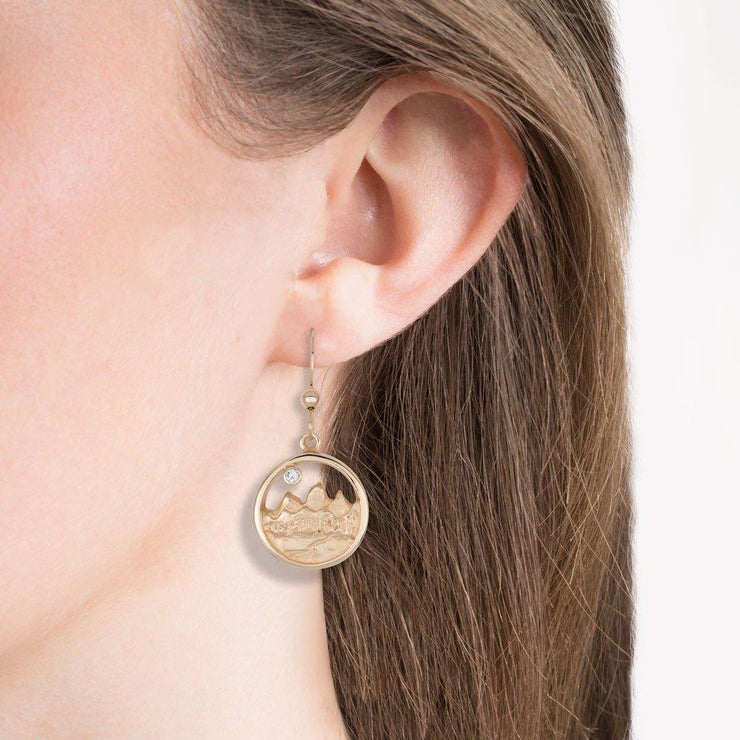 Small Teton Carved Circular Earrings - Jackson Hole Jewelry Company
