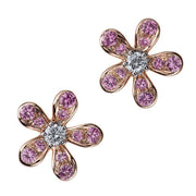 Teton Wildflower Medium Pink Sapphire Post Earrings - Jackson Hole Jewelry Company