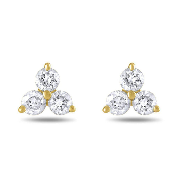 Three Diamond Stud Earrings - Jackson Hole Jewelry Company