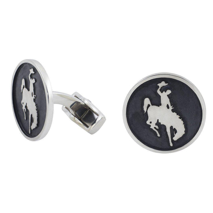 Wyoming Bronco Silver Cuff Links - Jackson Hole Jewelry Company