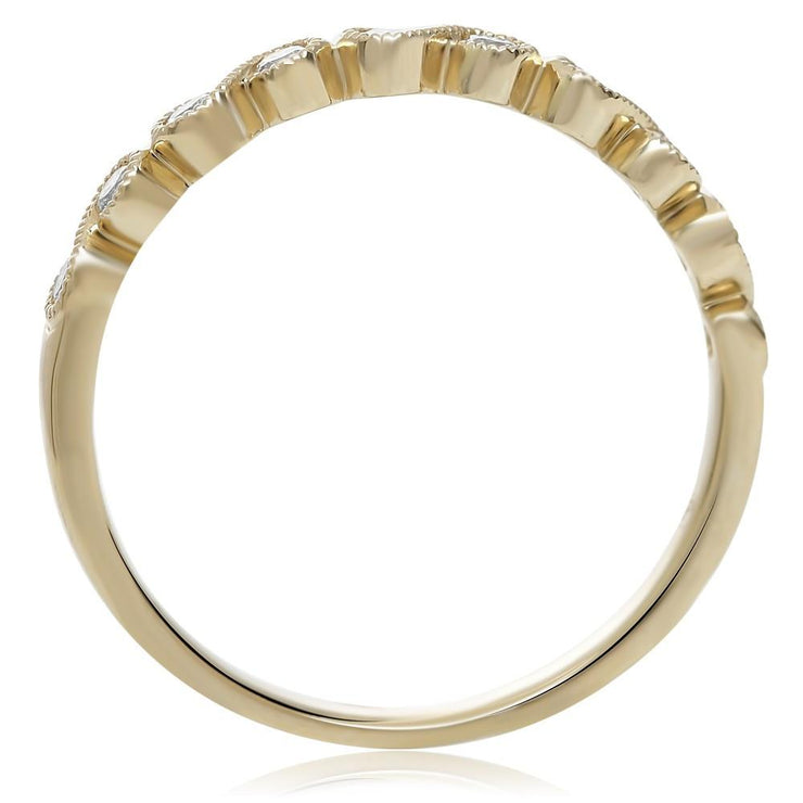 Yellow Gold Milgrain Diamond Ring - Jackson Hole Jewelry Company